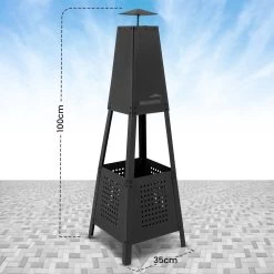 MaxxGarden Tuinhaard Grieks Archelos - Terrashaard - Vuurkorf - Terrasverwarmer - Terrasverwarming - Sfeerhaard - 35x35x100 Cm - Zwart -Philips Hue Winkel 1200x1200 4296