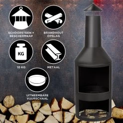 BBQ Collection Terrashaard - Met Schoorsteen - Houtkachel - 134 X 44,5 CM - Inclusief Pook - Zwart -Philips Hue Winkel 1200x1200 4298