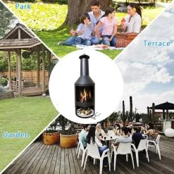 MaxxGarden Tuinhaard Grieks Fenix - Terrashaard - Vuurkorf - BBQ - Terrasverwarmer - Terrasverwarming - Sfeerhaard - 45 X 134cm - Zwart -Philips Hue Winkel 1200x1200 4299