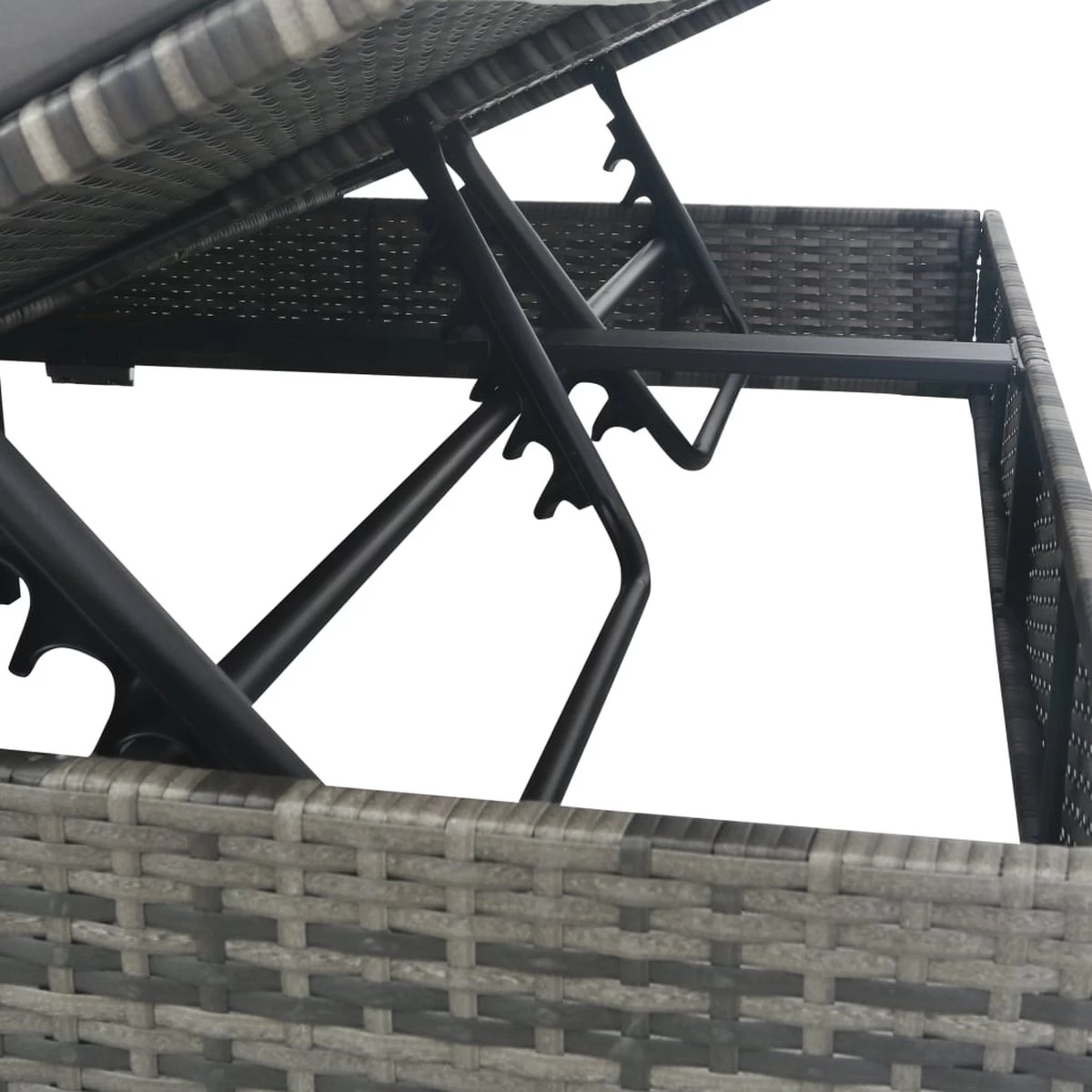 Prolenta Premium - Loungebed Met Parasol Poly Rattan Grijs 8 Prolenta Premium - Loungebed Met Parasol Poly Rattan Grijs - Afbeelding 6