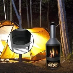 MaxxGarden Tuinhaard Grieks Fenix - Terrashaard - Vuurkorf - BBQ - Terrasverwarmer - Terrasverwarming - Sfeerhaard - 45 X 134cm - Zwart -Philips Hue Winkel 1200x1200 4300