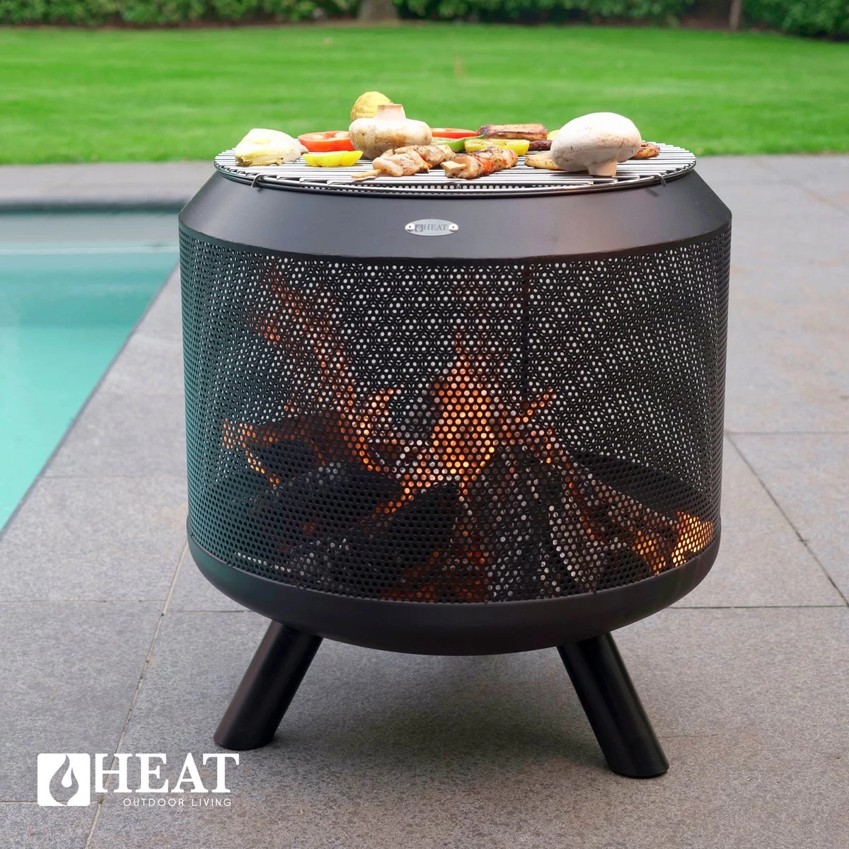 HEAT Outdoor Living - Trommelpot Incl. Grillrooster - Vuurkorf - Staal - Terrashaard - Vuurkorf Voor Buiten - Vuurton - Vuurhaard 3 HEAT Outdoor Living - Trommelpot Incl. Grillrooster - Vuurkorf - Staal - Terrashaard - Vuurkorf Voor Buiten - Vuurton - Vuurhaard
