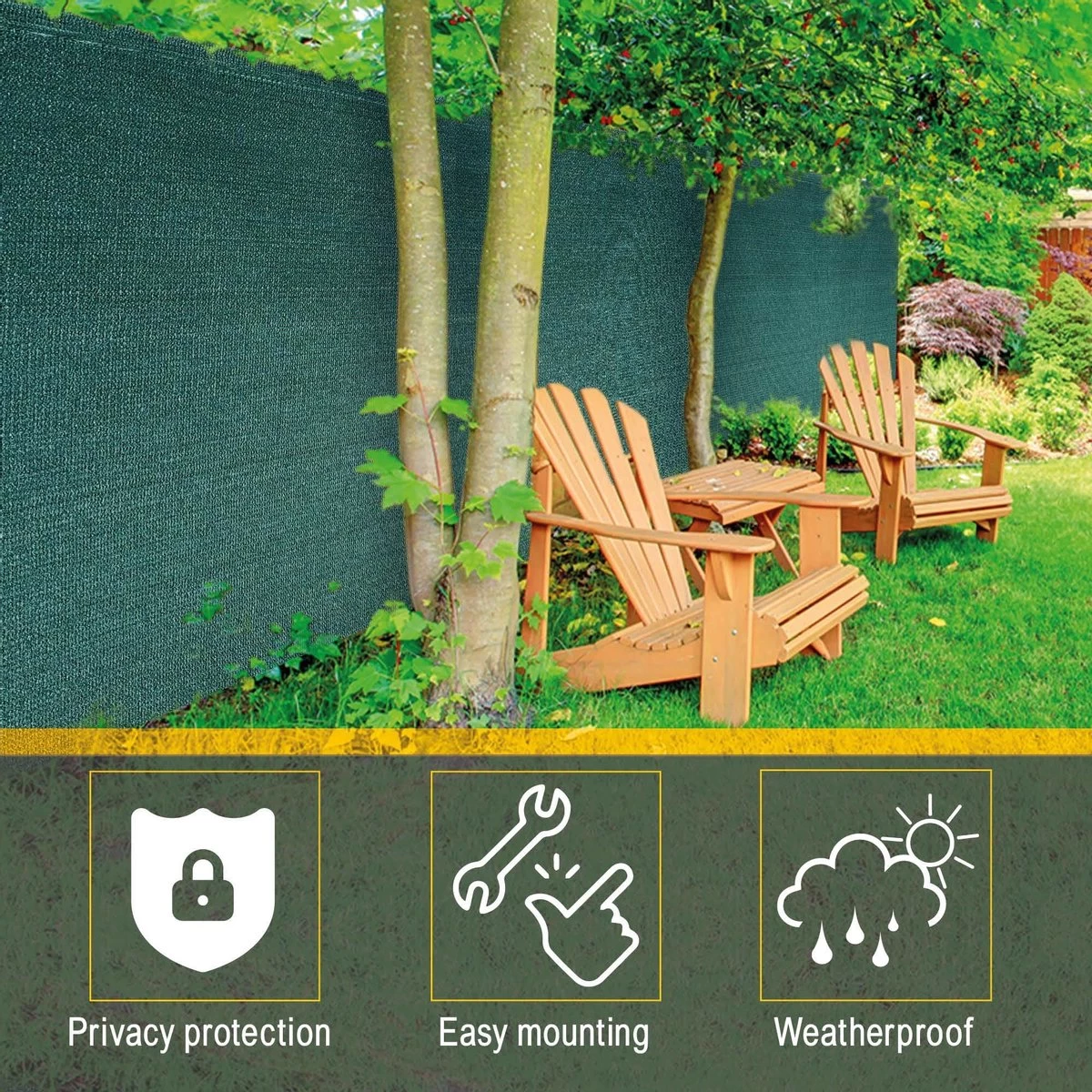 Sol Royal Zichtbreeknet Groen SG 80 Balkonscherm Zichtdoek 1000x100cm - Omheining 165 G/m² - Balkondoek Tuinnet Zonwerend HDPE - Inclusief Kabelbinders 9 Sol Royal Zichtbreeknet Groen SG 80 Balkonscherm Zichtdoek 1000x100cm - Omheining 165 G/m² - Balkondoek Tuinnet Zonwerend HDPE - Inclusief Kabelbinders - Afbeelding 7