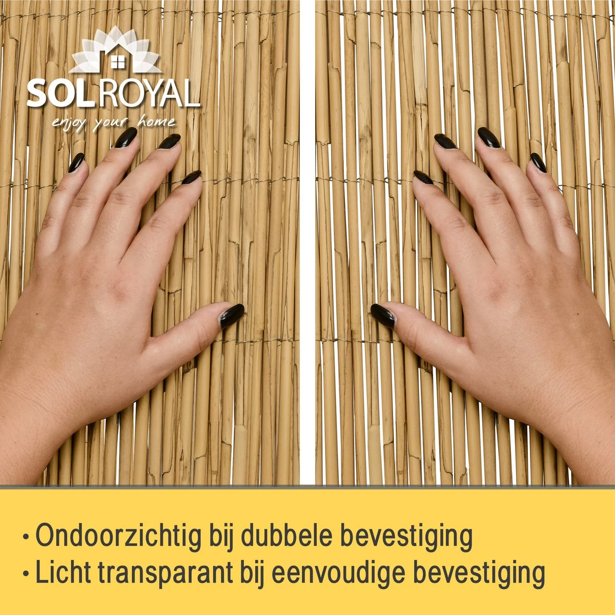 Sol Royal Premium Balkonscherm Riet - Privacyscherm Voor Balkon Solvision S36 - Balkondoek Riet 600x90cm 6 Sol Royal Premium Balkonscherm Riet - Privacyscherm Voor Balkon Solvision S36 - Balkondoek Riet 600x90cm - Afbeelding 4