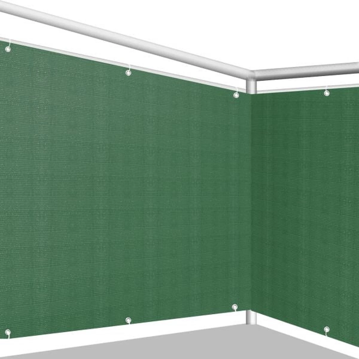 Balcona - Balkonscherm - Schuttingdoek - Groen - 500 X 90 CM - Balkondoek - Wind- En Zichtvrij Balkon - Incl. Bevestingsmateriaal 4 Balcona - Balkonscherm - Schuttingdoek - Groen - 500 X 90 CM - Balkondoek - Wind- En Zichtvrij Balkon - Incl. Bevestingsmateriaal - Afbeelding 2