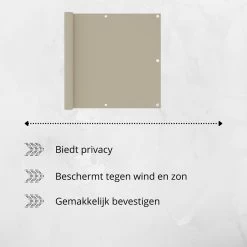 Orange85 Balkonscherm - Balkondoek - Zonnescherm - Winddicht - 445x76 Cm - Zandkleur - Creme - Polyester -Philips Hue Winkel 1200x1200 4406
