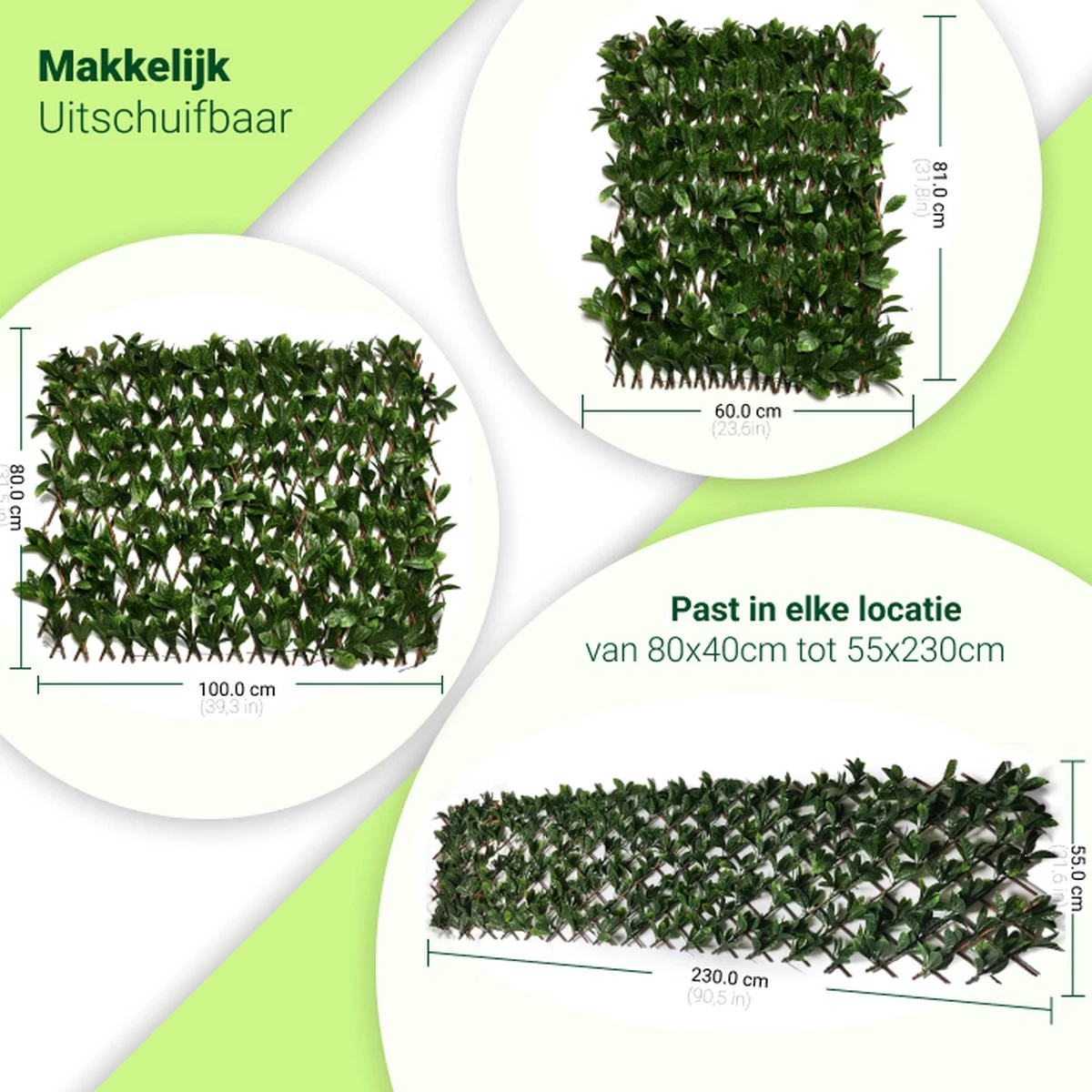 Laurier Kunsthaag-Bamboe Hout-80x40cm Tot 55x230cm-Tuinscherm-Voor Binnen En Buiten-Uitschuifbaar-balkonscherm 5 Laurier Kunsthaag-Bamboe Hout-80x40cm Tot 55x230cm-Tuinscherm-Voor Binnen En Buiten-Uitschuifbaar-balkonscherm - Afbeelding 3