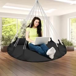 Hangnest Voor Binnen & Buiten. Met Groot En Dik Kussen Voor Volwassenen & Kinderen. Belastbaar Tot 125 Kg. VITA5 (Zwart) -Philips Hue Winkel 1200x1200 444