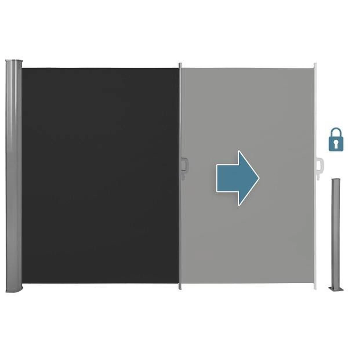 Uitschuifbaar Aluminium Windscherm Tuinscherm 200 X 300 Cm Zwart 401531 5 Uitschuifbaar Aluminium Windscherm Tuinscherm 200 X 300 Cm Zwart 401531 - Afbeelding 3