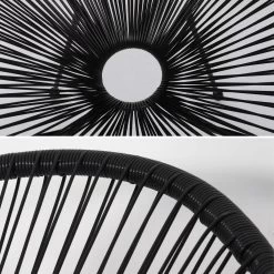 Set Van 2 Design Stoelen Ei-vormig - Acapulco Zwart - Stoelen 4 Poten Retro Design, Plastic Koorden, Binnen/buiten -Philips Hue Winkel 1200x1200 447