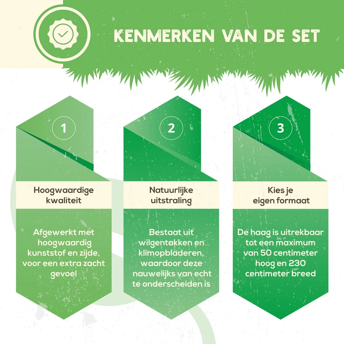 Hedera Kunsthaag Met LED Verlichting- Uitschuifbaar Tot 2.30m - Voor Binnen En Buiten - Tuinscherm - Kamer Decoratie Voor Huis En Tuin 4 Hedera Kunsthaag Met LED Verlichting- Uitschuifbaar Tot 2.30m - Voor Binnen En Buiten - Tuinscherm - Kamer Decoratie Voor Huis En Tuin - Afbeelding 2