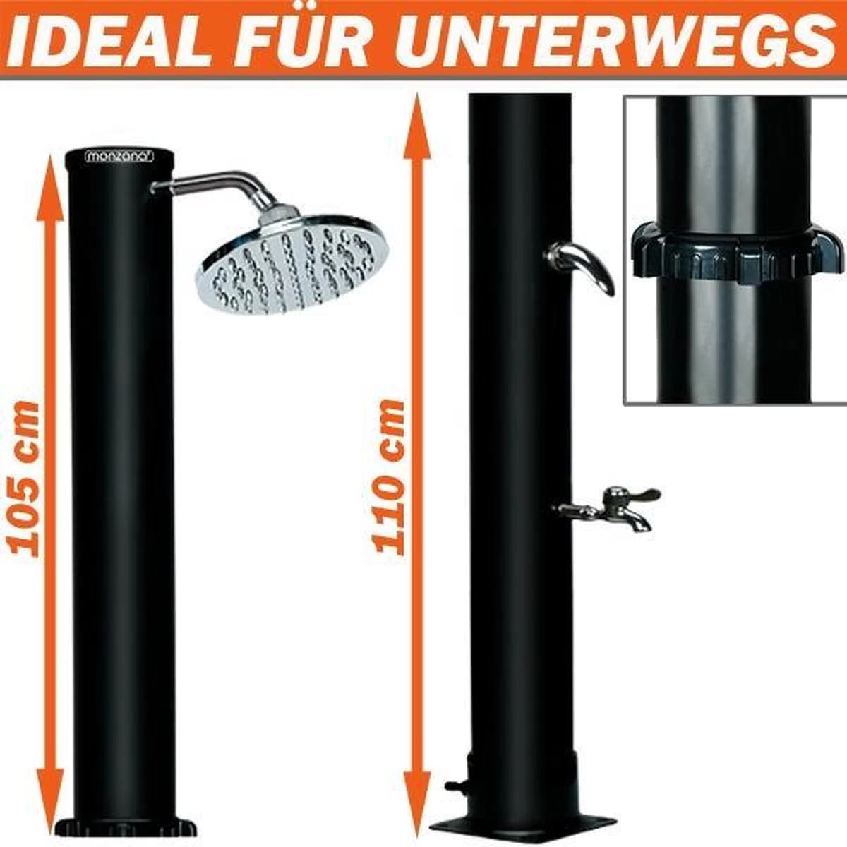 Merkloos Monzana Buitendouche/ Tuindouche - Warm Water Uit Zonne-energie 215cm 11 Merkloos Monzana Buitendouche/ Tuindouche - Warm Water Uit Zonne-energie 215cm - Afbeelding 10