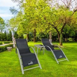 MaxxGarden Ligbed Set - 2 Stuks Zwart - Met Tafel - Sun Loungers - Loungebed -Philips Hue Winkel 1200x1200 457