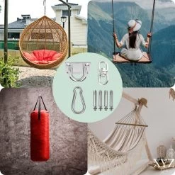 XYZ Goods - Luxe Plafondhaak - Hangmat Bevestigingsset - Schommelhaak - Ophangsysteem - Ophanghaak - Plafondbeugel - Bokszak - Schommelstoel - Hangstoel - RVS -Philips Hue Winkel 1200x1200 489