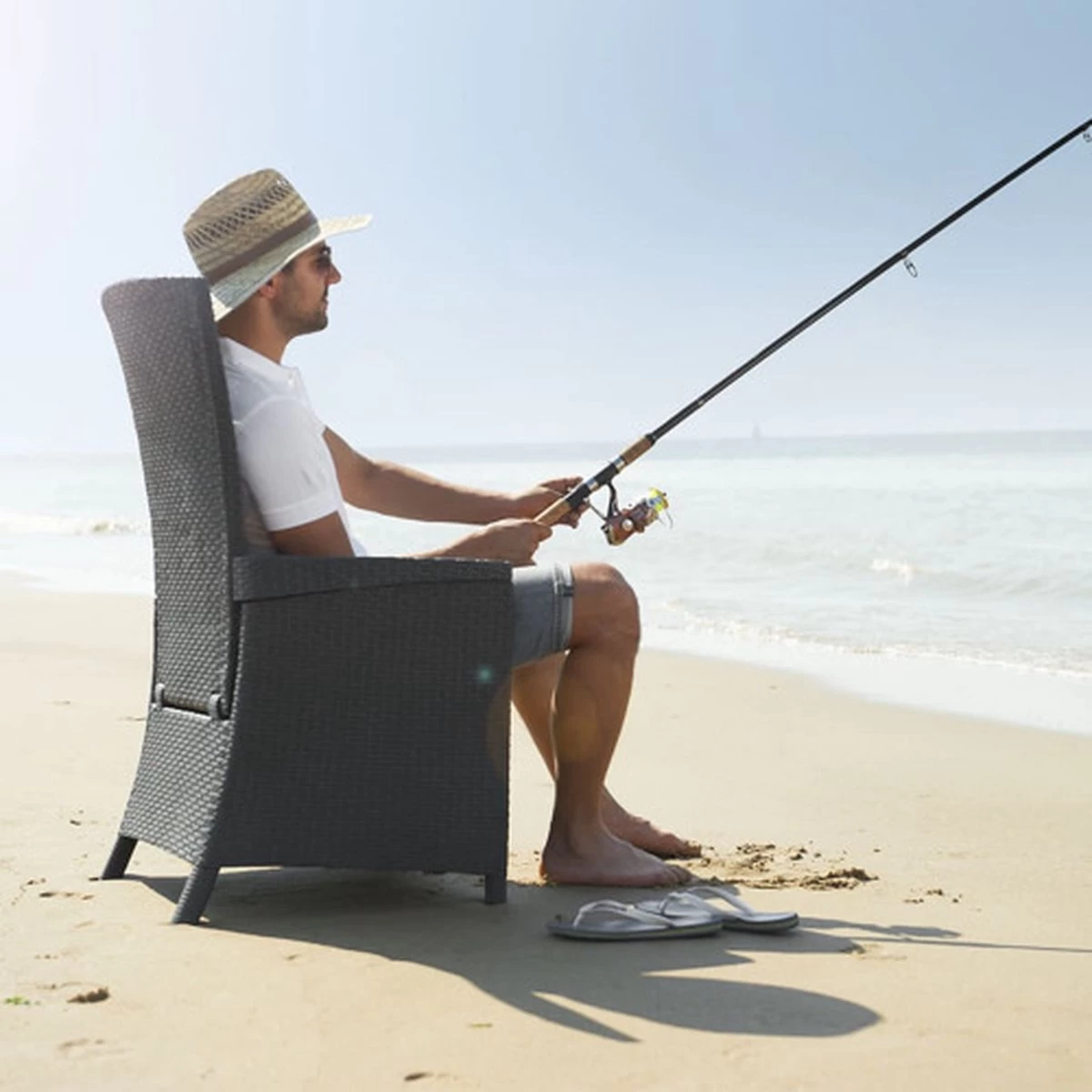 Allibert Vermont Verstelbare Tuinstoel - 64x68x107cm - Grafiet 20 Allibert Vermont Verstelbare Tuinstoel - 64x68x107cm - Grafiet - Afbeelding 18