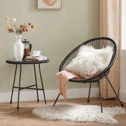 Songmics Balkonmeubilair, Tuinmeubelset, Set Van 3, Zitgroep, Terrasmeubilair, Glazen Tafelblad, 2 Stoelen, Voor Binnen En Buiten, Voor Patio, Tuin, Balkon, Buiten, Zwart GGF013B02 -Philips Hue Winkel 1200x1200 52