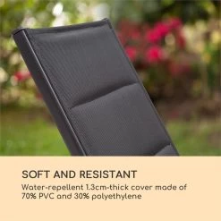 Blumfeldt Renazzo Lounge Ligstoel - Ligbed Voor De Tuin - Aluminium Tuinstoel - 6 Standen - Waterafstotend - Bekleding Van 70 % Pvc En 30 % Polyetheen - Zwart -Philips Hue Winkel 1200x1200 520