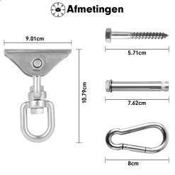 Luxe Ophangsysteem - 180° Schommelen, 360° Roteerbaar - Plafondhaak - Ophanghaak - Hangstoel Buiten - Hangstoel Binnen – Schommelstoel - Schommel - Bokszakken - RVS - Nederlandse Handleiding - -Philips Hue Winkel 1200x1200 530