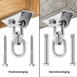 Luxe Ophangsysteem - 180° Schommelen, 360° Roteerbaar - Plafondhaak - Ophanghaak - Hangstoel Buiten - Hangstoel Binnen – Schommelstoel - Schommel - Bokszakken - RVS - Nederlandse Handleiding - -Philips Hue Winkel 1200x1200 531