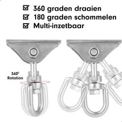 Luxe Ophangsysteem - 180° Schommelen, 360° Roteerbaar - Plafondhaak - Ophanghaak - Hangstoel Buiten - Hangstoel Binnen – Schommelstoel - Schommel - Bokszakken - RVS - Nederlandse Handleiding - -Philips Hue Winkel 1200x1200 532