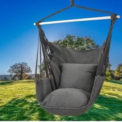 Hangmat Stoel - Hangstoel Voor Binnen Of Buiten - Incl. 2 Kussens - Zwart/Grijs Antraciet 11 Hangmat Stoel - Hangstoel Voor Binnen Of Buiten - Incl. 2 Kussens - Zwart/Grijs Antraciet -Philips Hue Winkel 1200x1200 548