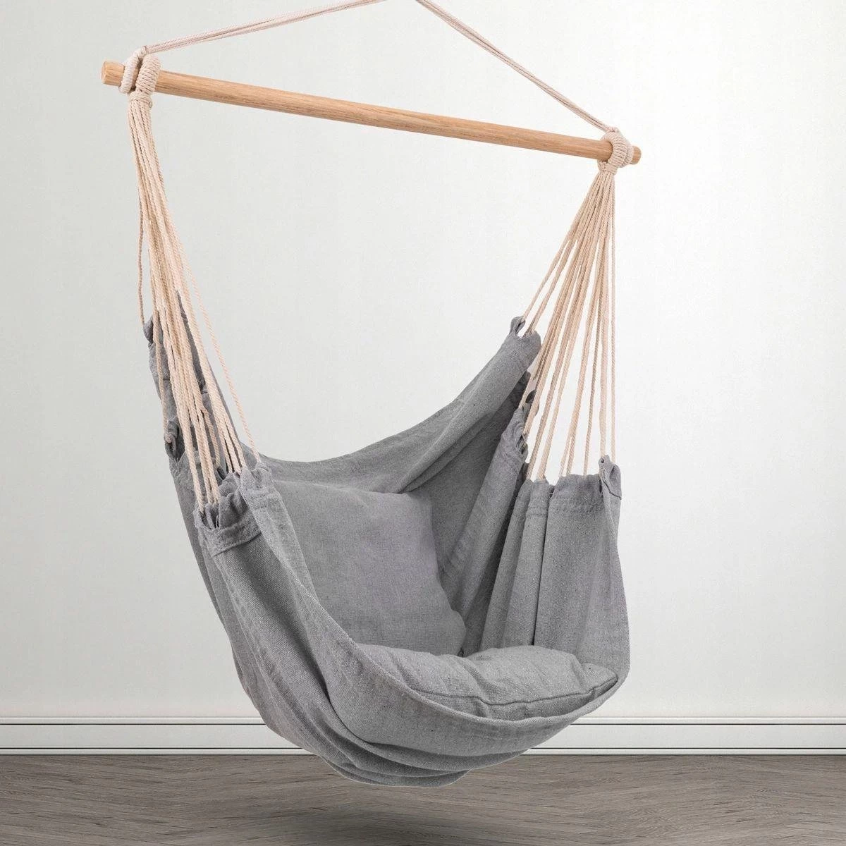 RENALUX Hangstoel Buiten En Binnen - Hangstoel Voor Binnen - Hangstoel Zonder Standaard - Hangstoel Cocoon - Gratis 2 Zachte Kussens - 150 KG - Grijs 6 RENALUX Hangstoel Buiten En Binnen - Hangstoel Voor Binnen - Hangstoel Zonder Standaard - Hangstoel Cocoon - Gratis 2 Zachte Kussens - 150 KG - Grijs - Afbeelding 4