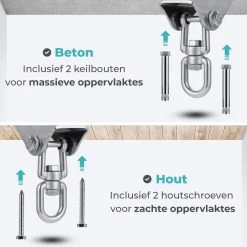 AVINT GOODS RVS Ophangsysteem Plafondhaak Bokszak – Schroefhaak & Ophanghaak Hangstoel – Muurhaak Binnen & Buiten - 550KG -Philips Hue Winkel 1200x1200 562