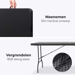 LifeGoods Klaptafel - Inklapbaar - 180 Cm - 6 Tot 8 Personen - Zwart -Philips Hue Winkel 1200x1200 59