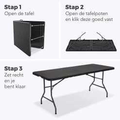 LifeGoods Klaptafel - Inklapbaar - 180 Cm - 6 Tot 8 Personen - Zwart -Philips Hue Winkel 1200x1200 60