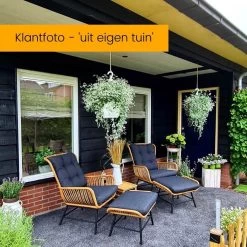 BUITEN Living Dex Wicker Loungestoel Tuin | Wicker + Aluminium | Bamboe Antraciet -Philips Hue Winkel 1200x1200 607