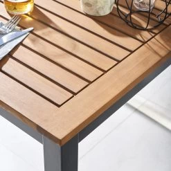 NATERIAL - Tuintafel Vierkant ORIS - 4 Personen - Houten Tafel 90x90 Cm - Aluminium - Met Houten Blad - Eucalyptus -Philips Hue Winkel 1200x1200 623