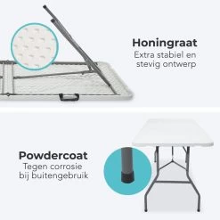 LifeGoods Klaptafel - Inklapbaar - 70x180cm - Verstelbare Vouwtafel - Weerbestendig - Wit -Philips Hue Winkel 1200x1200 646