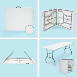 LifeGoods Klaptafel - Inklapbaar - 70x180cm - Verstelbare Vouwtafel - Weerbestendig - Wit -Philips Hue Winkel 1200x1200 648