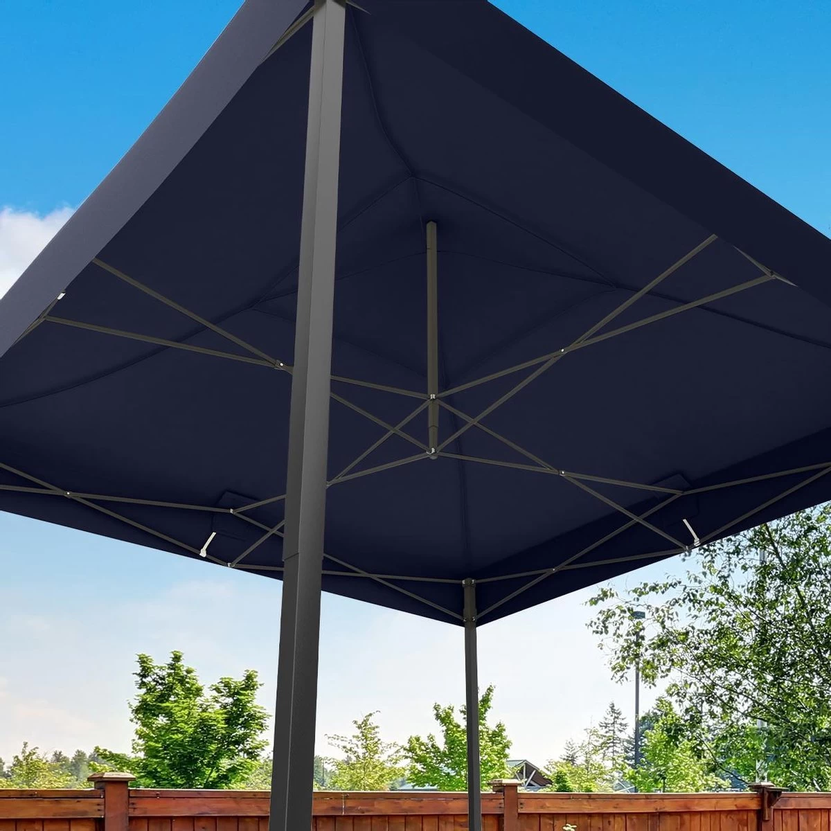 LifeGoods Partytent - 3x3 M - Easy Up - Opvouwbaar - Waterdicht - Draagtas Met Wieltjes - Donkerblauw 6 LifeGoods Partytent - 3x3 M - Easy Up - Opvouwbaar - Waterdicht - Draagtas Met Wieltjes - Donkerblauw - Afbeelding 4
