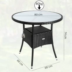 Casaria Polyrattan Bijzettafel 80cm Rond - 5mm Veiligheidsglas – Zwart 12 Casaria Polyrattan Bijzettafel 80cm Rond - 5mm Veiligheidsglas – Zwart -Philips Hue Winkel 1200x1200 680