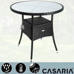 Casaria Polyrattan Bijzettafel 80cm Rond - 5mm Veiligheidsglas – Zwart 14 Casaria Polyrattan Bijzettafel 80cm Rond - 5mm Veiligheidsglas – Zwart -Philips Hue Winkel 1200x1200 682