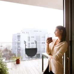 Relaxdays Balkontafel Inklapbaar, Balkon Tafel Rotan, Hangtafel Reling - Zwart -Philips Hue Winkel 1200x1200 687