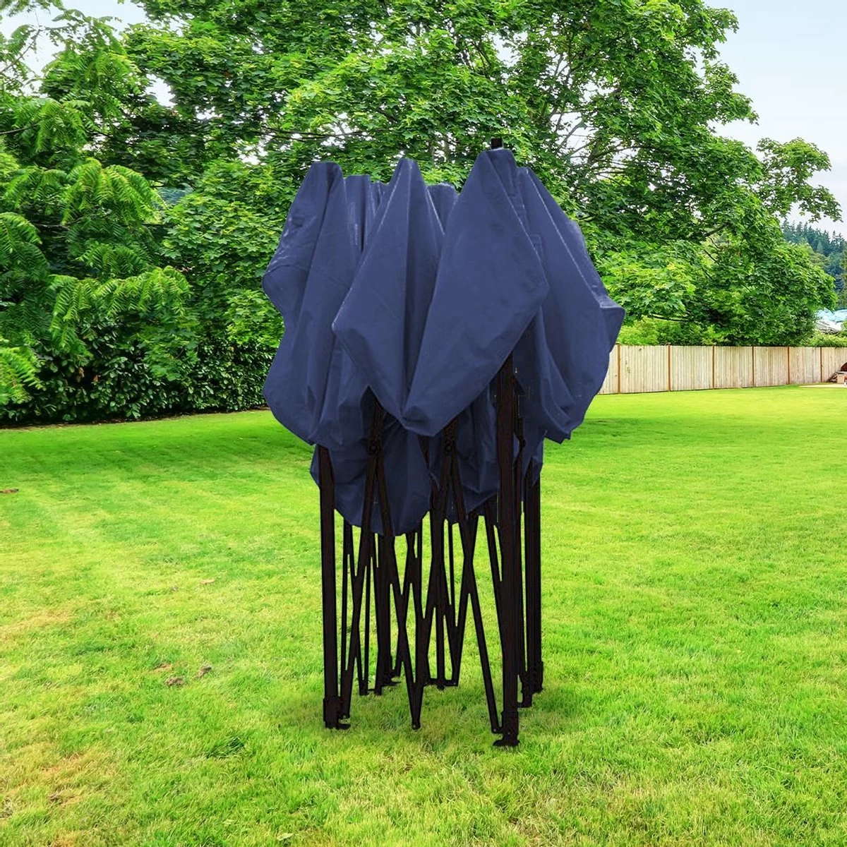 LifeGoods Partytent - 3x3 M - Easy Up - Opvouwbaar - Waterdicht - Draagtas Met Wieltjes - Donkerblauw 9 LifeGoods Partytent - 3x3 M - Easy Up - Opvouwbaar - Waterdicht - Draagtas Met Wieltjes - Donkerblauw - Afbeelding 7