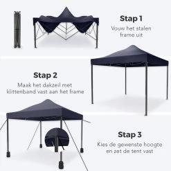 LifeGoods Partytent - 3x3 M - Easy Up - Opvouwbaar - Waterdicht - Draagtas Met Wieltjes - Donkerblauw 21 LifeGoods Partytent - 3x3 M - Easy Up - Opvouwbaar - Waterdicht - Draagtas Met Wieltjes - Donkerblauw -Philips Hue Winkel 1200x1200 74