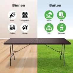 LifeGoods Klaptafel - Inklapbaar - 180 Cm - 6 Tot 8 Personen - Bruin 14 LifeGoods Klaptafel - Inklapbaar - 180 Cm - 6 Tot 8 Personen - Bruin -Philips Hue Winkel 1200x1200 745