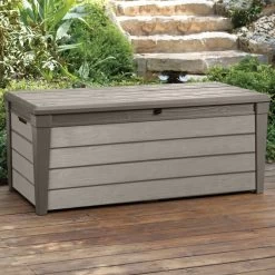 Keter Brushwood Opbergbox - Kussenbox - 455L - 145x69,7x60,3cm - Taupe -Philips Hue Winkel 1200x1200 819