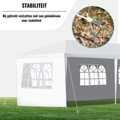 Merkloos Partytent - Paviljoen Opvouwbaar - Easy Up Tuintent Met Zijpanelen - Groen/ 6m X 3m/ 120g/m² -Philips Hue Winkel 1200x1200 840