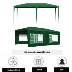 Merkloos Partytent - Paviljoen Opvouwbaar - Easy Up Tuintent Met Zijpanelen - Groen/ 6m X 3m/ 120g/m² -Philips Hue Winkel 1200x1200 841
