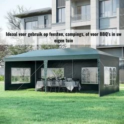 Merkloos Partytent - Paviljoen Opvouwbaar - Easy Up Tuintent Met Zijpanelen - Groen/ 6m X 3m/ 120g/m² -Philips Hue Winkel 1200x1200 843