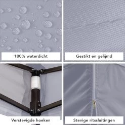 LifeGoods Partytent - 3x3 M - Zijwanden - Easy Up - Opvouwbaar - Waterdicht - Draagtas Met Wieltjes - Donkergrijs -Philips Hue Winkel 1200x1200 855