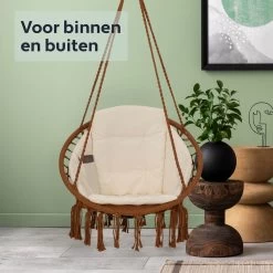 Vita5 Macramé Hangstoel - Voor Binnen En Buiten - Zonder Standaard - Incl. Kussen, Boekenvak En Beschermhoes - Tot 150kg - Bruin/Beige 22 Vita5 Macramé Hangstoel - Voor Binnen En Buiten - Zonder Standaard - Incl. Kussen, Boekenvak En Beschermhoes - Tot 150kg - Bruin/Beige -Philips Hue Winkel 1200x1200 87