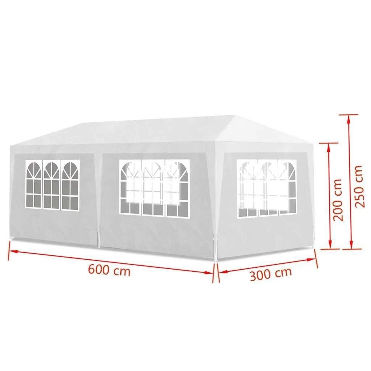 MaxxGarden Partytent - Paviljoen - 3x6m - Incl. Zijwanden - Waterdicht - Wit 10 MaxxGarden Partytent - Paviljoen - 3x6m - Incl. Zijwanden - Waterdicht - Wit - Afbeelding 8