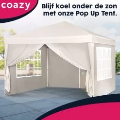 Waterdichte Partytent 3x3 Meter Opvouwbaar Met Zijwanden- Paviljoen Met Zijpanelen - Easy Up - Pop-up Tent Met Haringen, Touw En Anti Slip Poten -Philips Hue Winkel 1200x1200 883