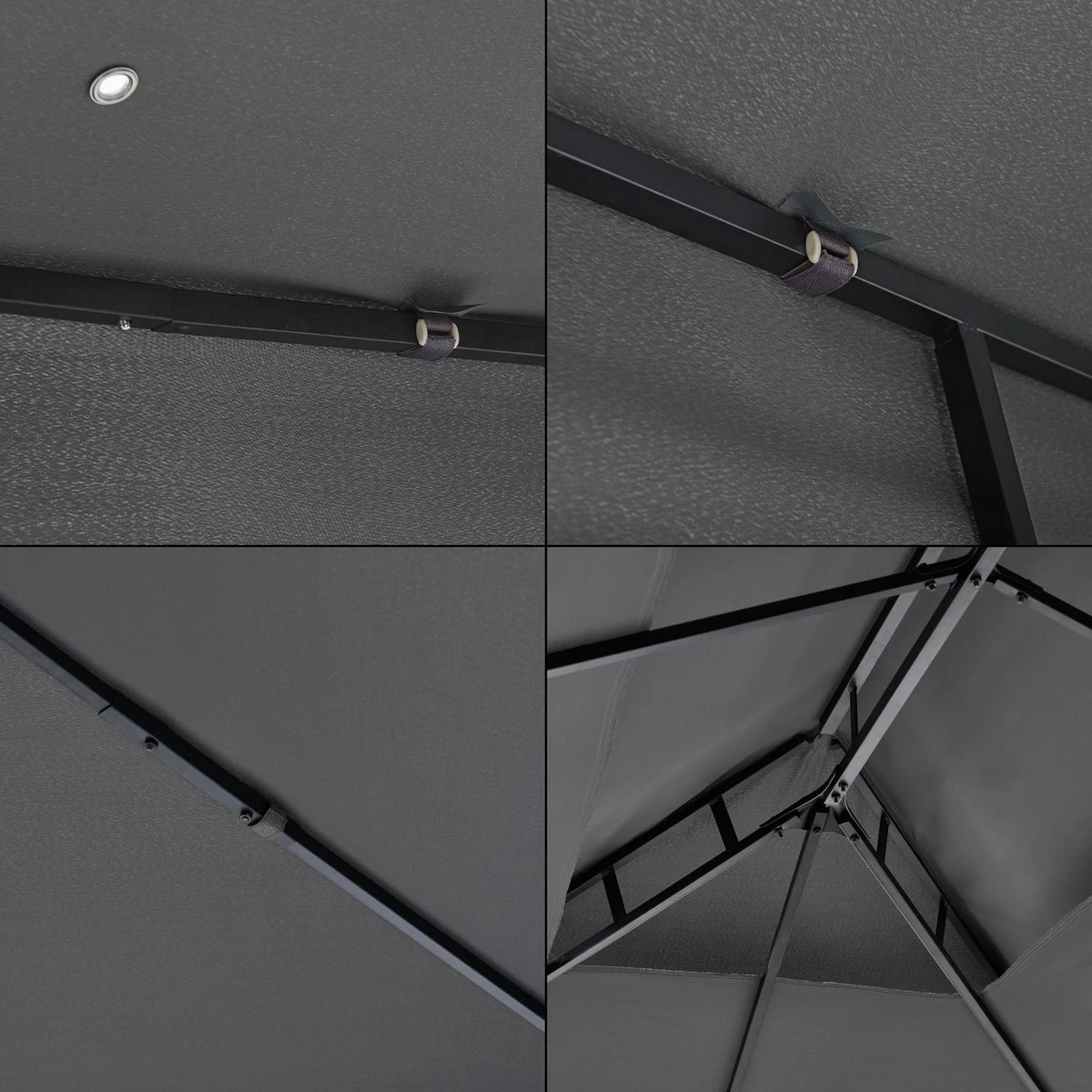 Paviljoen Lanciano Partytent 4x3x2,65 Cm Donkergrijs 5 Paviljoen Lanciano Partytent 4x3x2,65 Cm Donkergrijs - Afbeelding 3