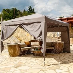 Easy Up Partytent - Partytent - Paviljoen - Partytent Opvouwbaar - Partytent 3x3 - Partytent Met Zijwanden - Inclusief Trolley - Waterdicht - UV 50+ Bescherming - Met Ramen - 16 Kg - Staal - Antraciet - 300 X 300 Cm -Philips Hue Winkel 1200x1200 926